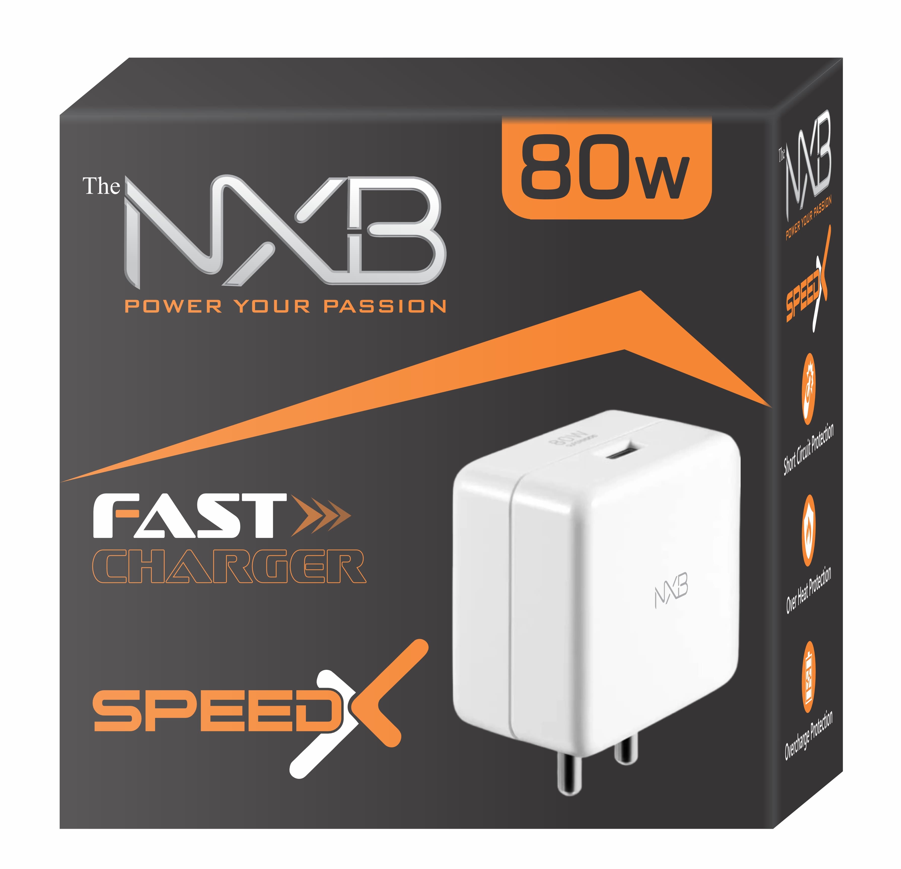 Speed-X Upto 80W Adaptor With Type-C Cable image 1